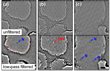 HRTEM images showing a radiation damage in N-graphene
