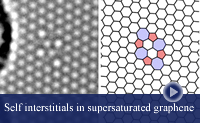 Thumbnail imaging and simulation of a self-interstitial dimer in graphene