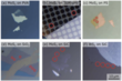 Light microscopy images showing MoS2 flakes on various substrates including PVA, TEM grid, polystyrene, Si/SiO2, and SiC
